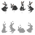 Developing game for kids. Educational game for kids. Choose the correct silhouettes on the opposite side and connect the points